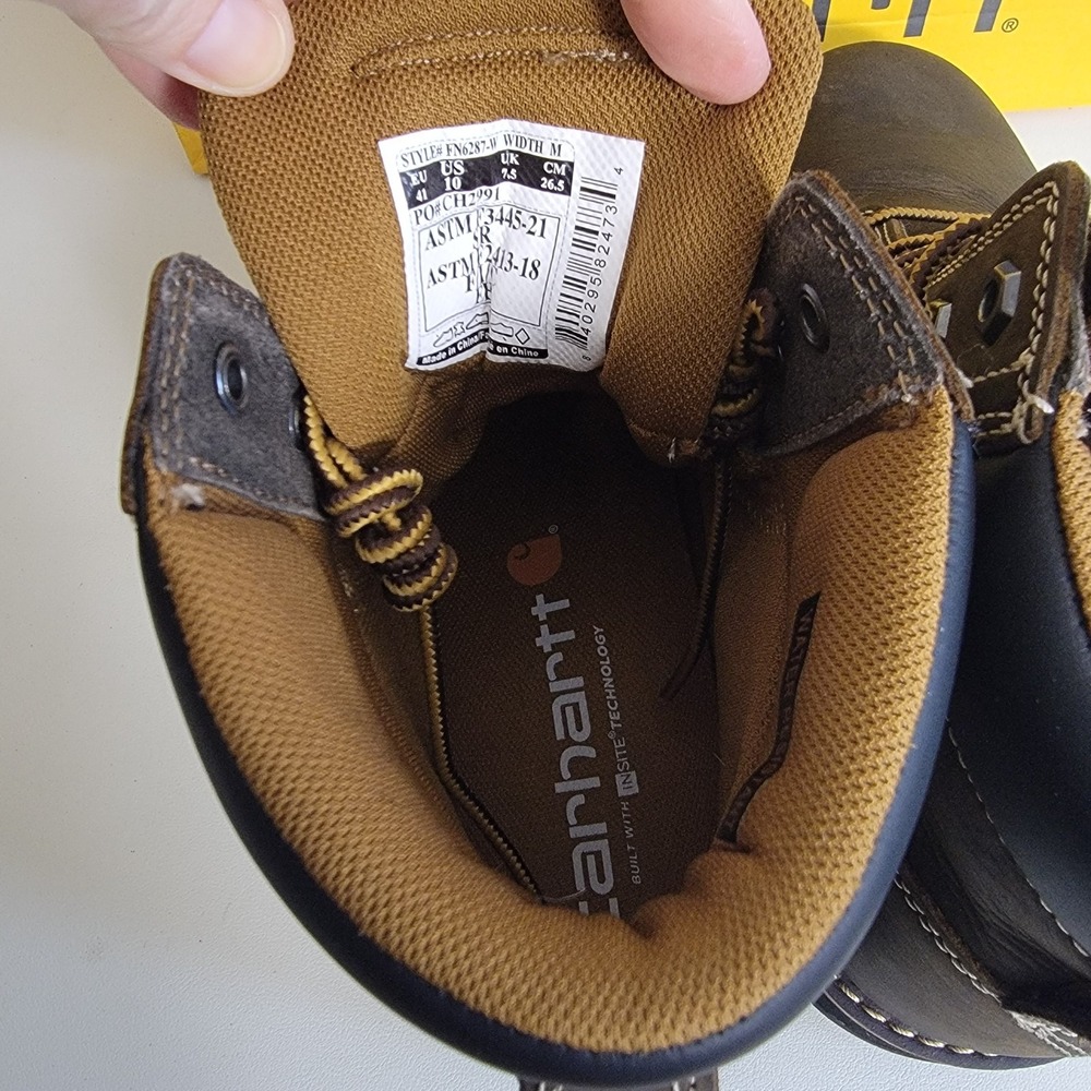 Carhartt Boots Frontier Women's 6" Leather Safety Toe, Water Resistant Size 10 - Picture 10 of 16